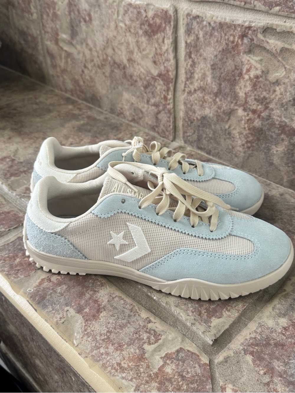 Converse Pale Blue and Cream Low-Top Sneakers